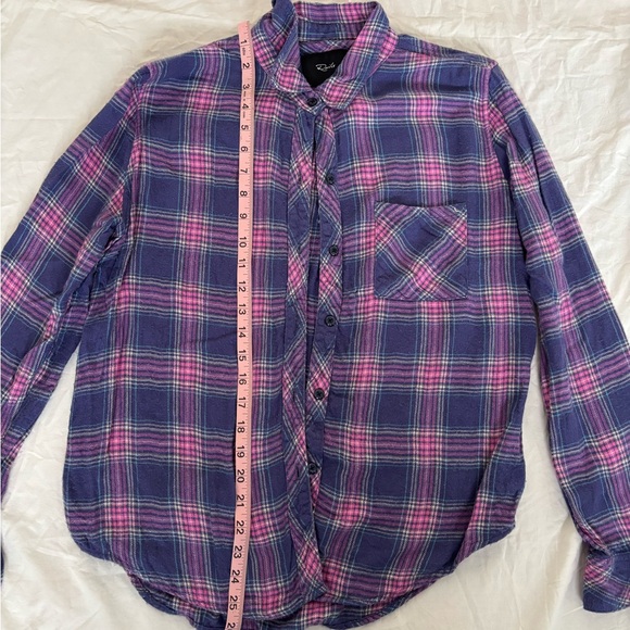 Rails Hunter Button Down Shirt Plaid Wisteria Pink & Aqua Blue Size Medi… - Picture 4 of 11
